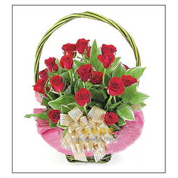 红玫瑰篮子款 时尚鲜花网的办公佳选